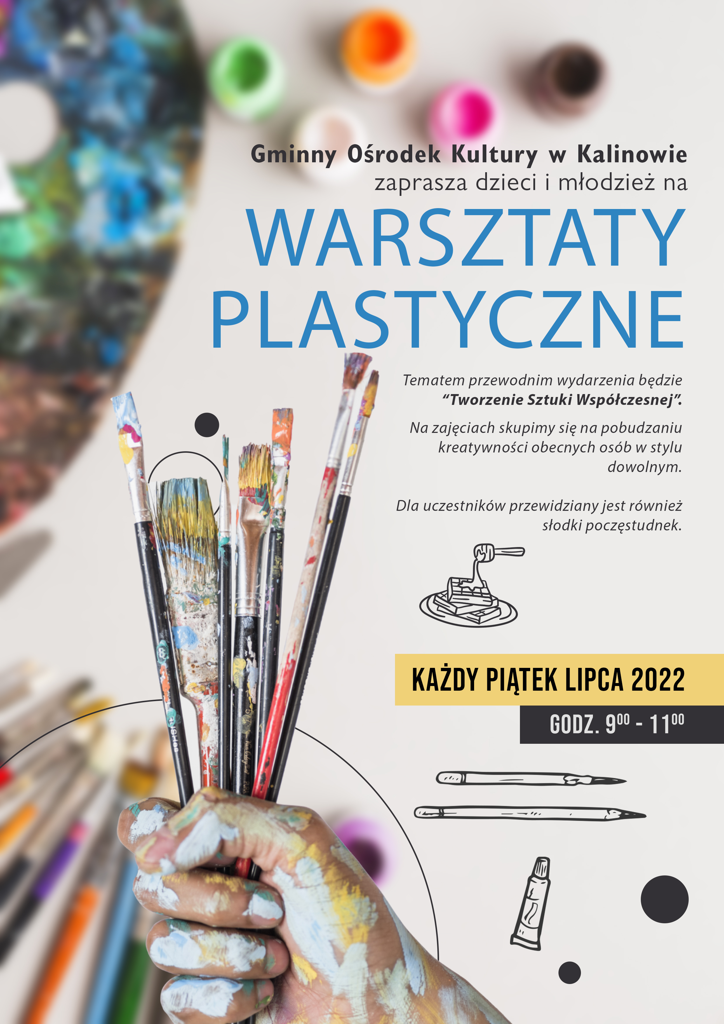 plakat dot. warsztatów plastycznych