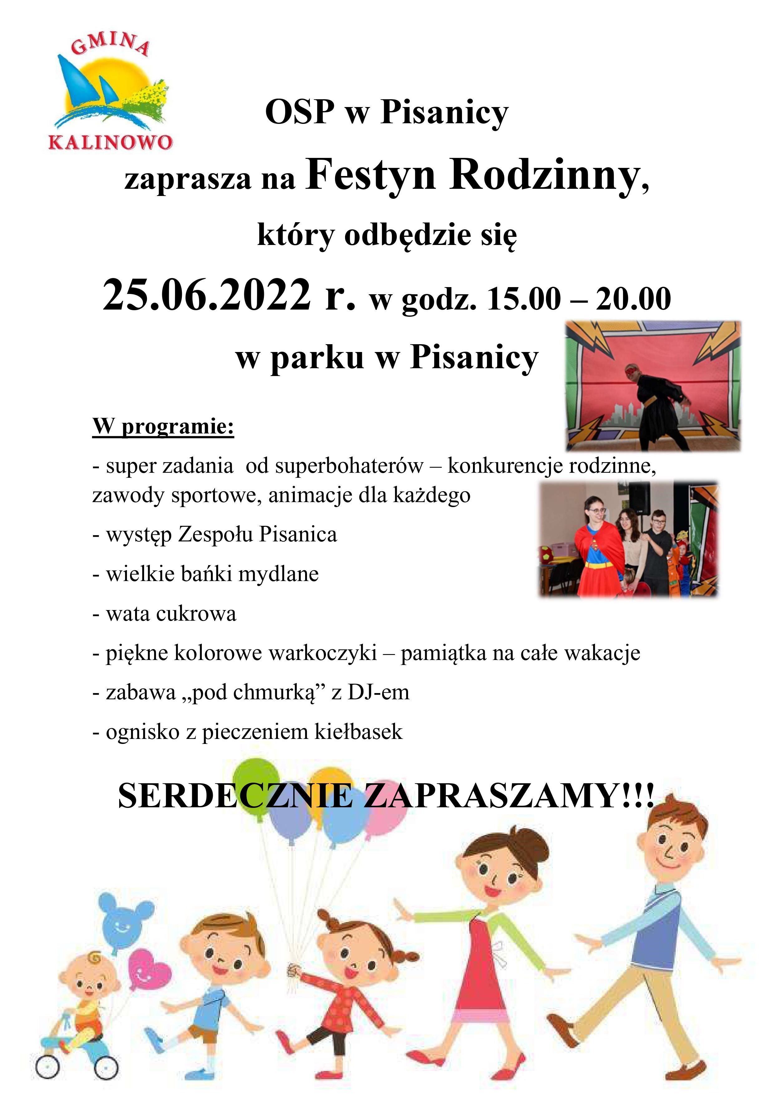 plakat dot. festynu w Pisanicy
