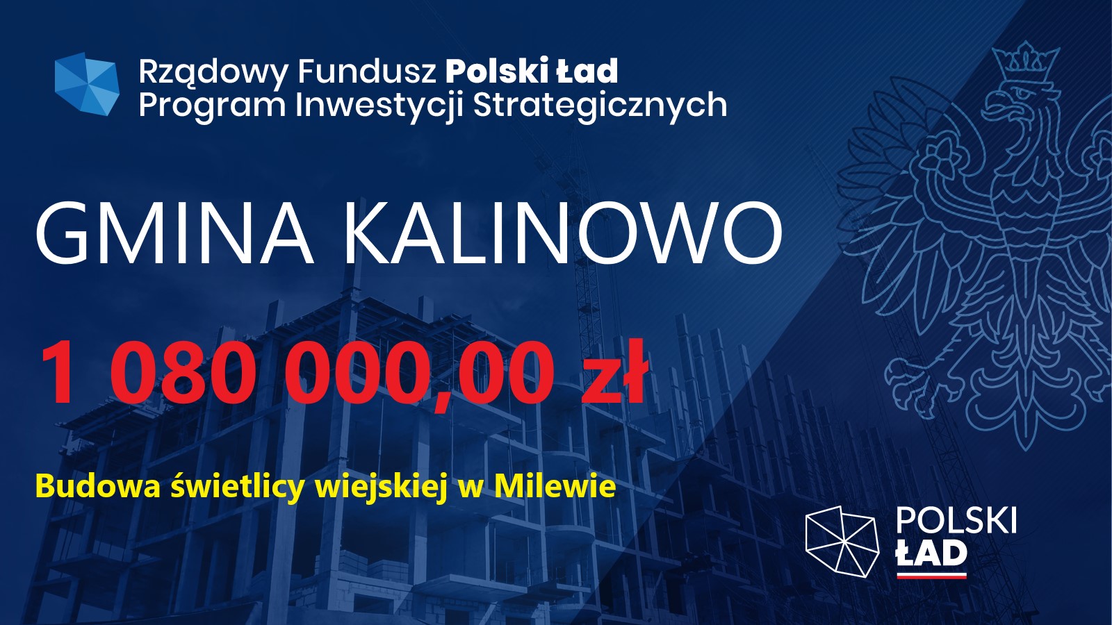 Polski Ład Budowa świetlicy wiejskiej w Milewie Polski Ład Budowa świetlicy wiejskiej w Milewie
