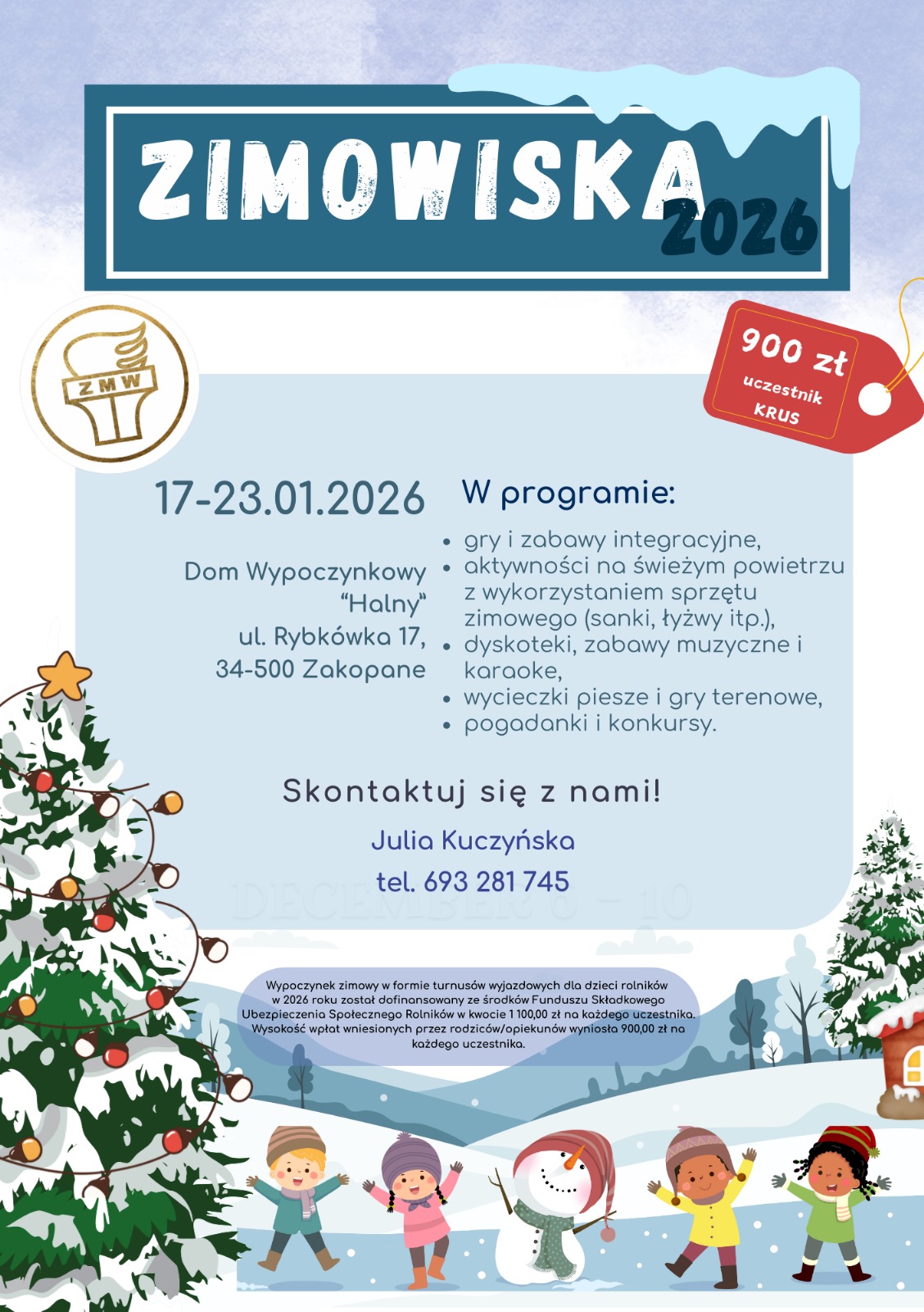 plakat zimowisko