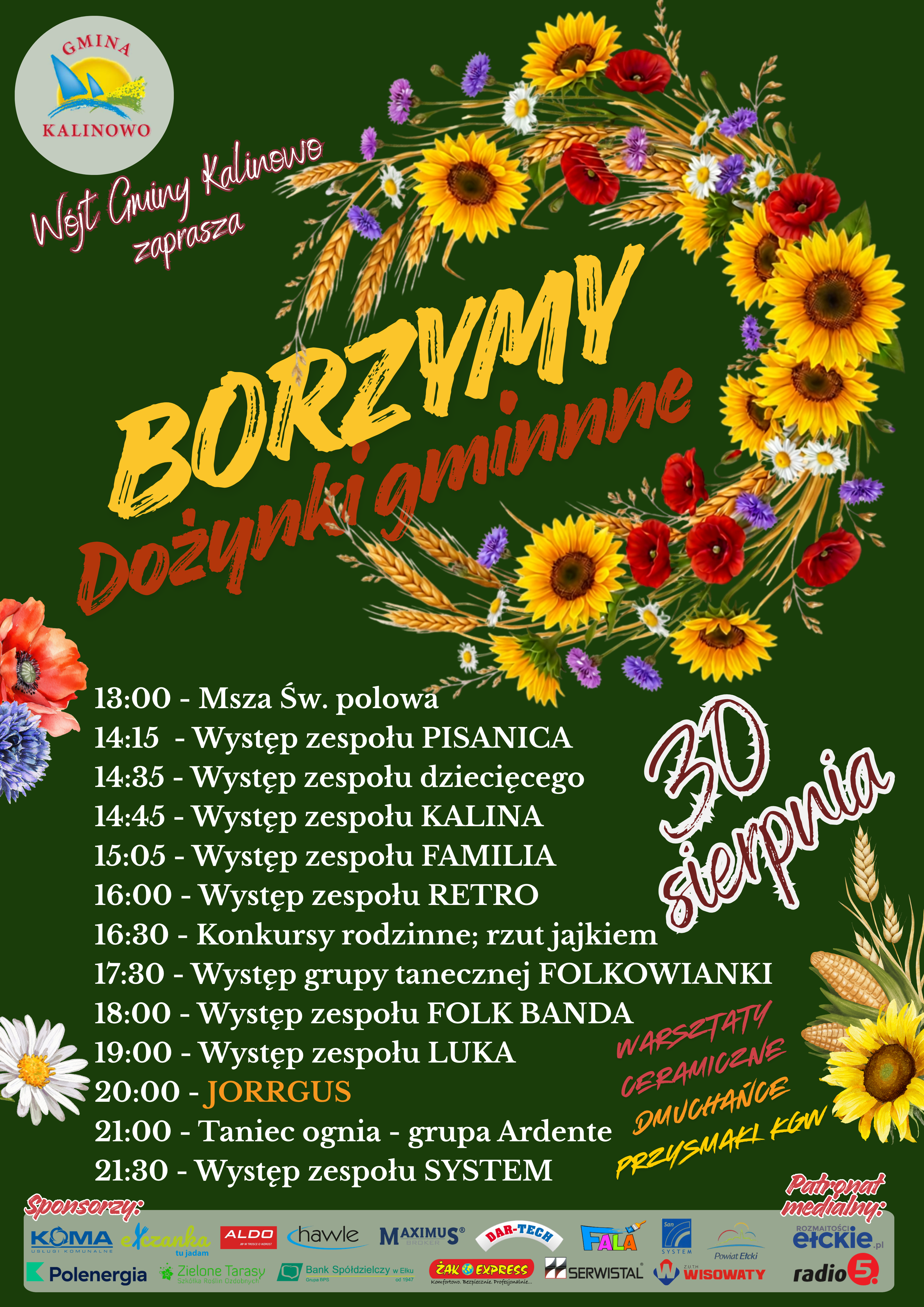 plakat Dożynki Gminy z&nbsp;programem 2026