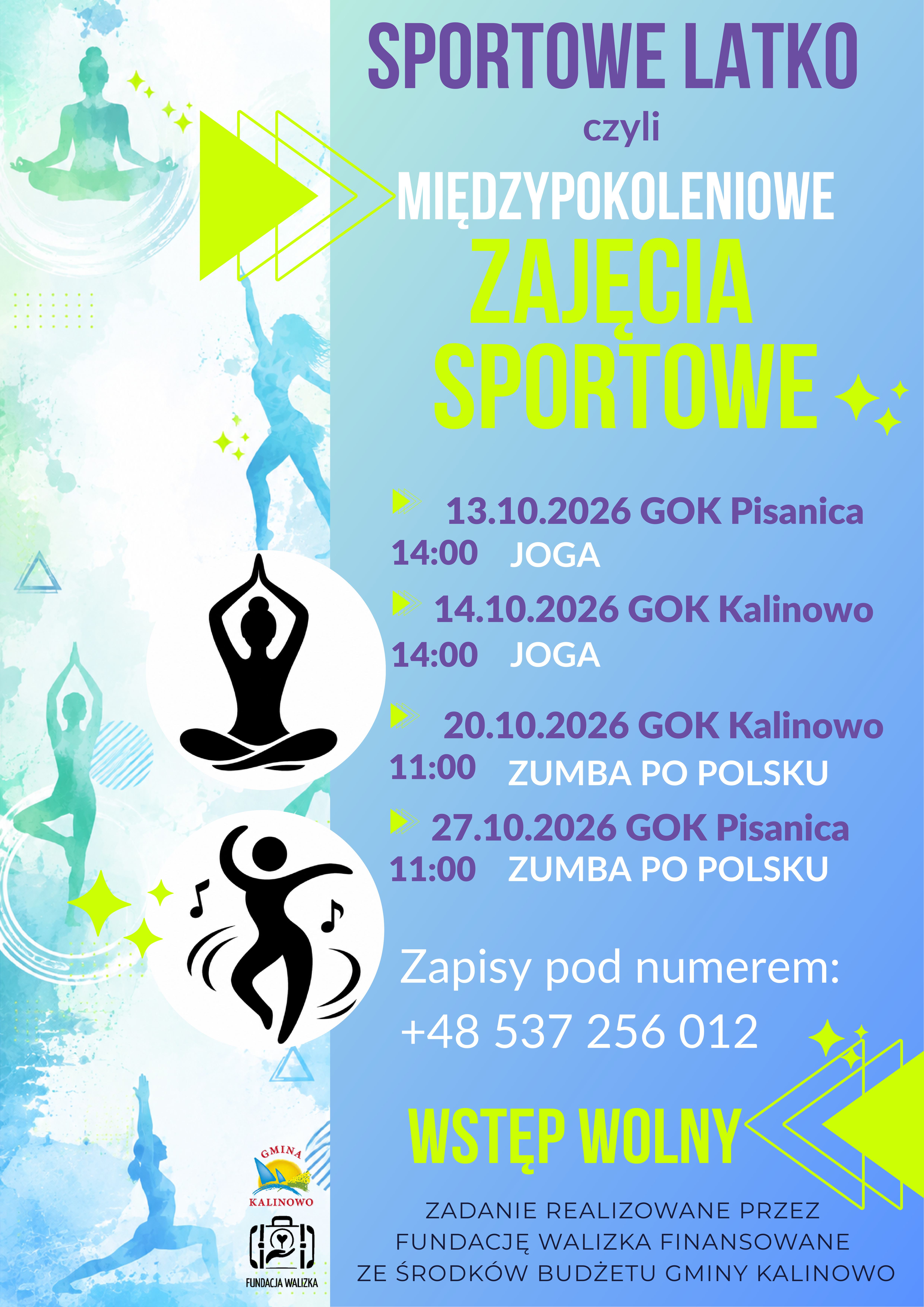 plakat dot sportowych zajęć