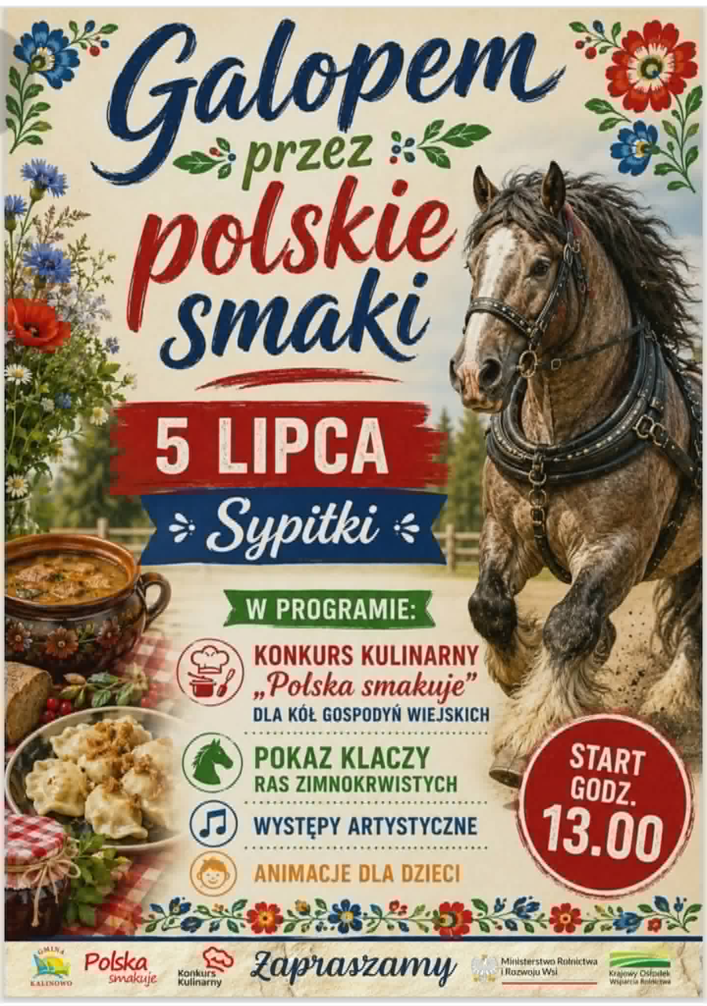 plakat dot. imprezy Galopem przez polskie smaki