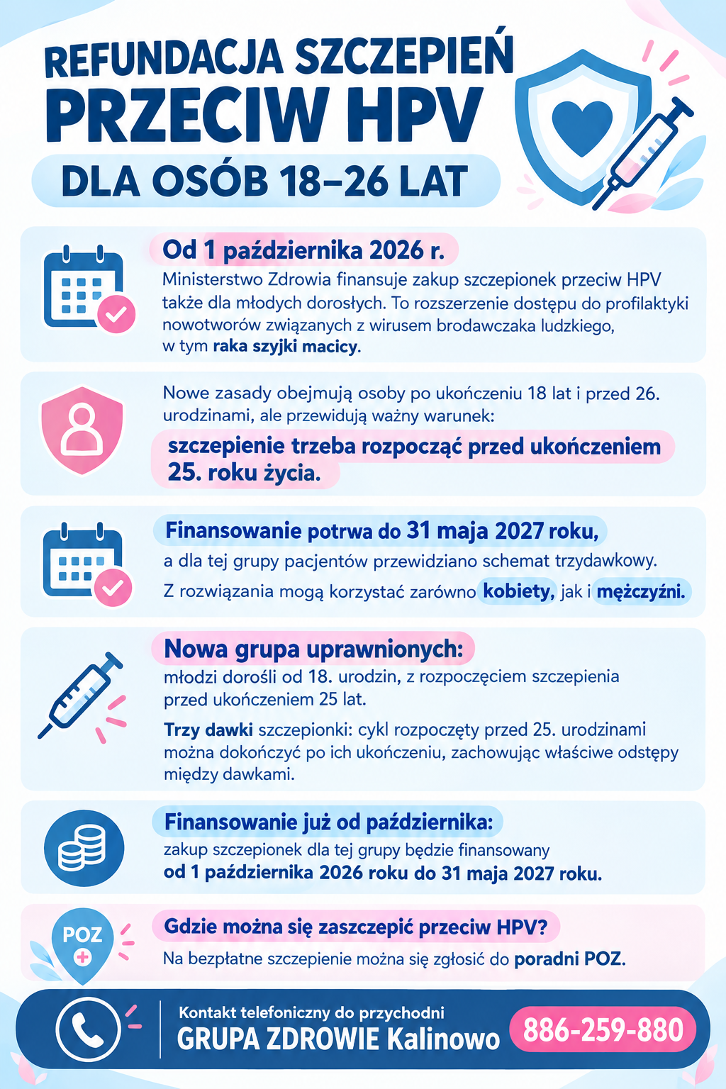 plakat dot. szczepień HPV