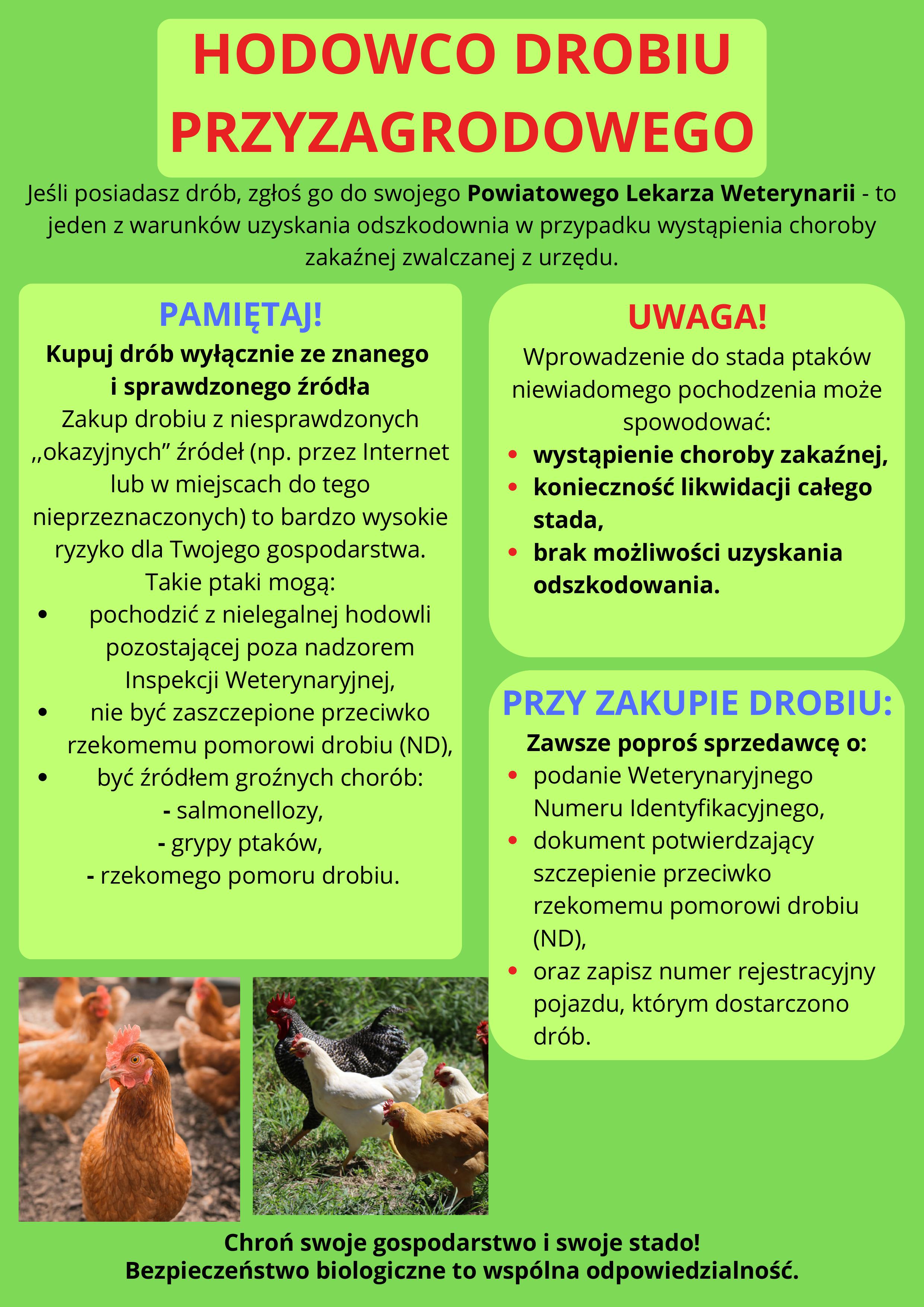 informacja do hodowc&oacute;w drobiu przyzagrodowego