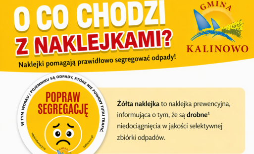 plakat dot. naklejek związanych z segregowaniem odpadów